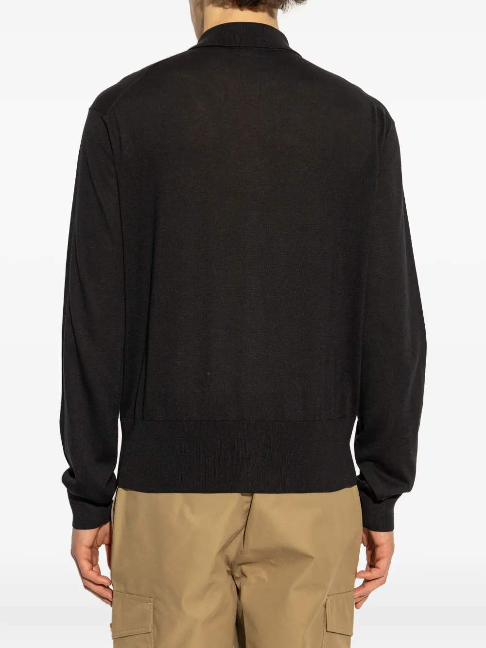Versace Button-up vest met polokraag Zwart