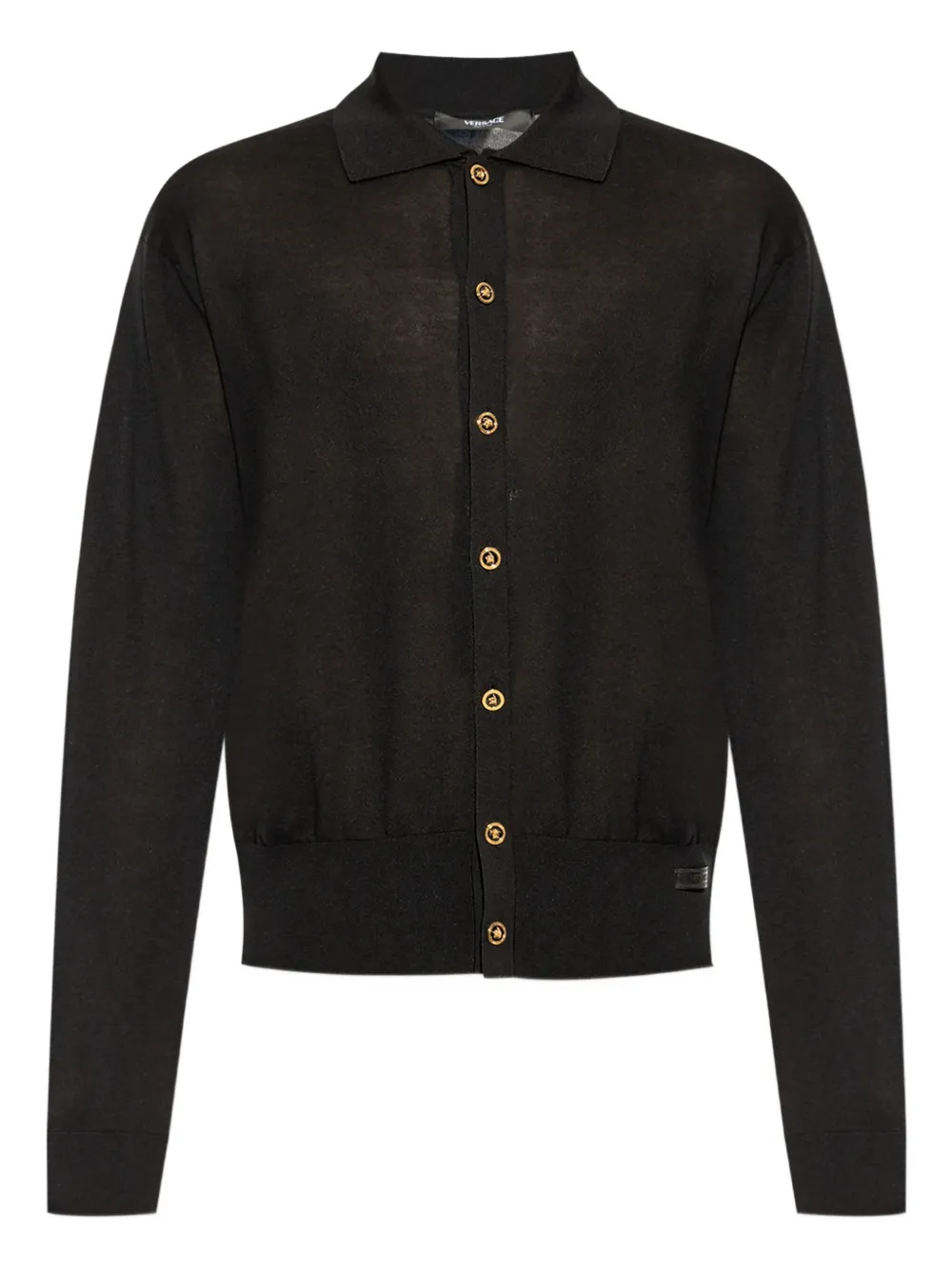Versace polo-collar button-up cardigan | Black | Image 1