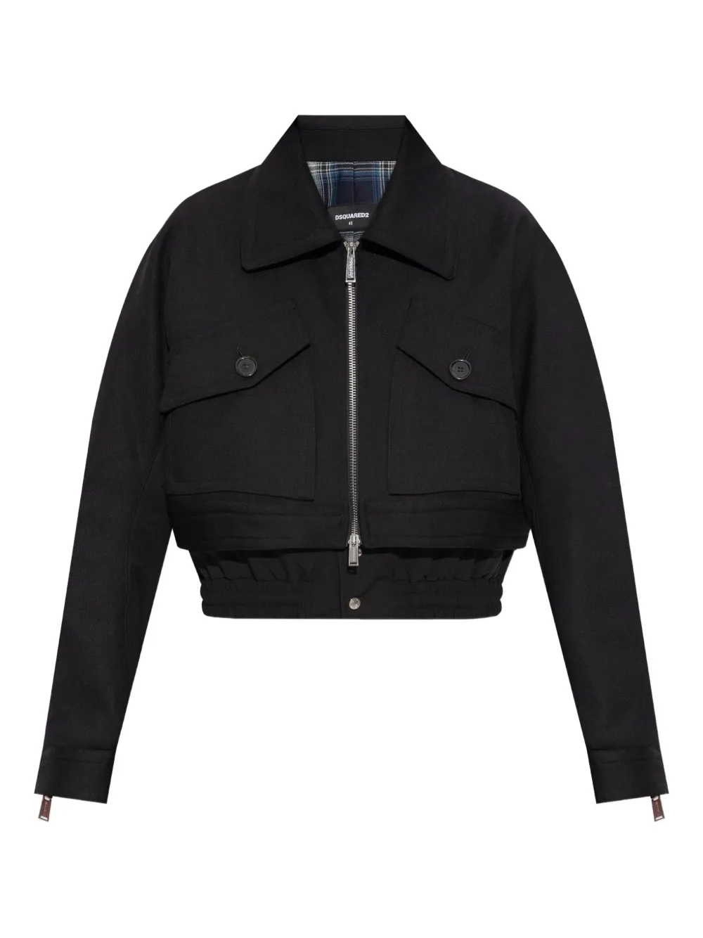 DSQUARED2 cropped zip-front jacket | Blue | Image 1