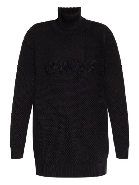 Versace textured high-neck jumper