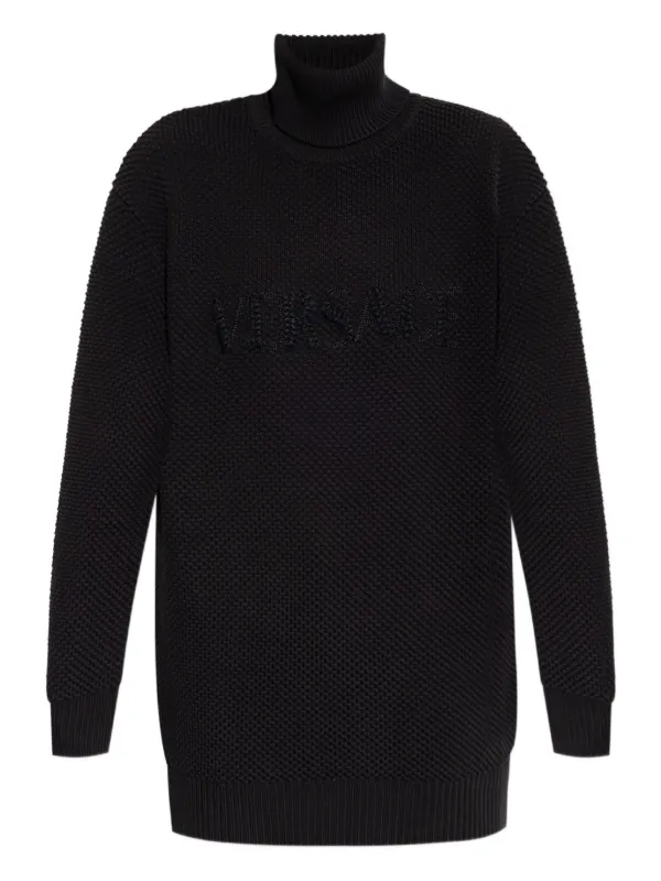 Versace Maglione a Collo Alto Nero FARFETCH IT