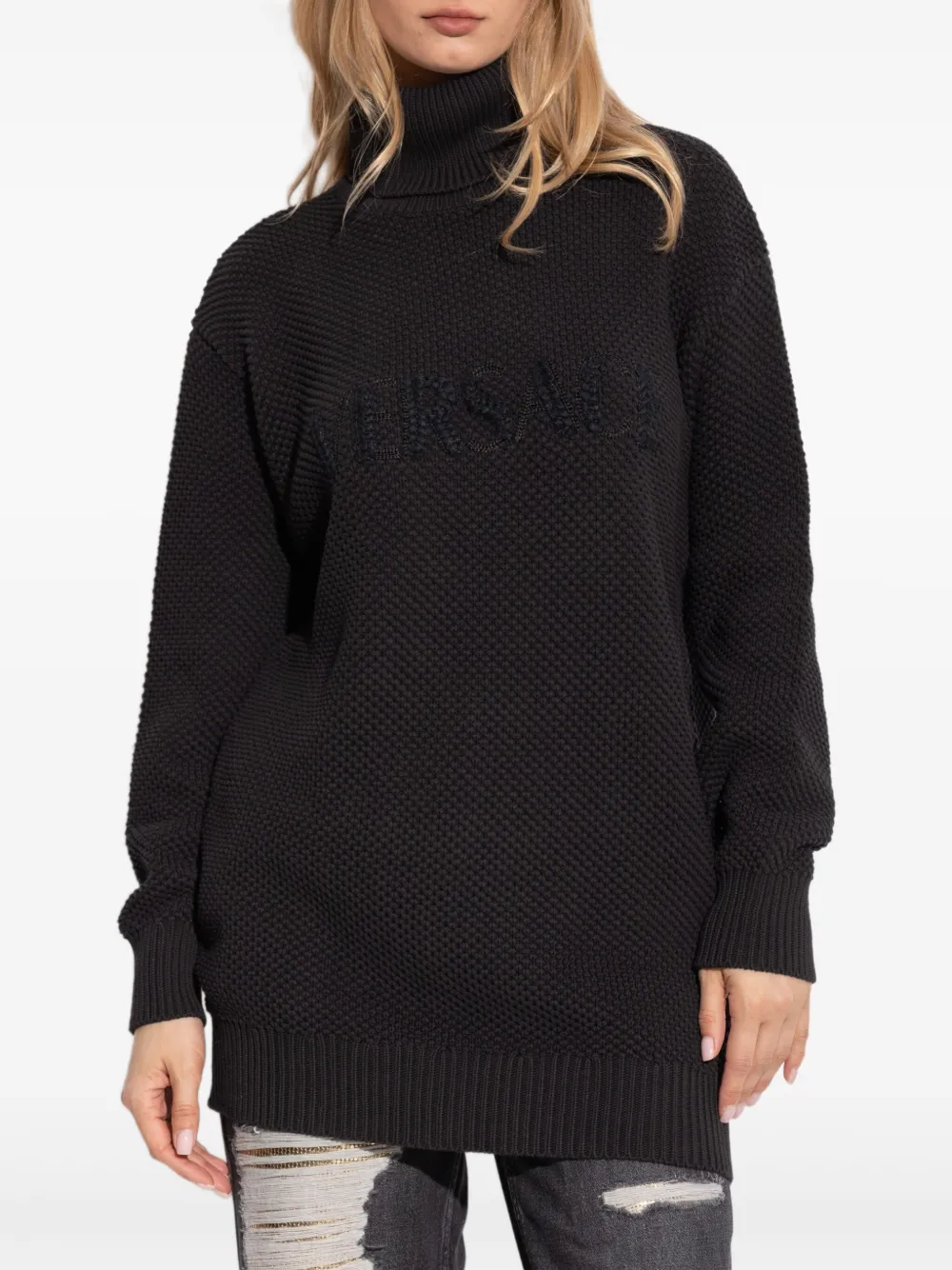 Versace Coltrui met textuur Zwart