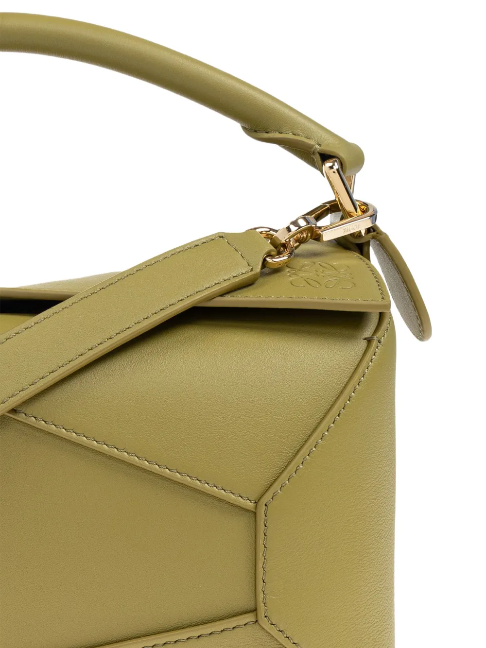 Small Puzzle Leather Tote Bag