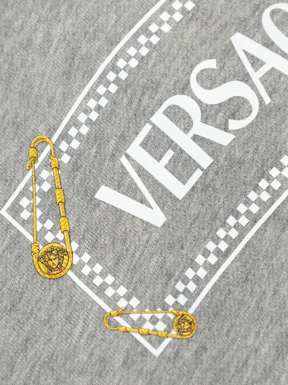 Versace Kids Hoodie met logoprint Grijs