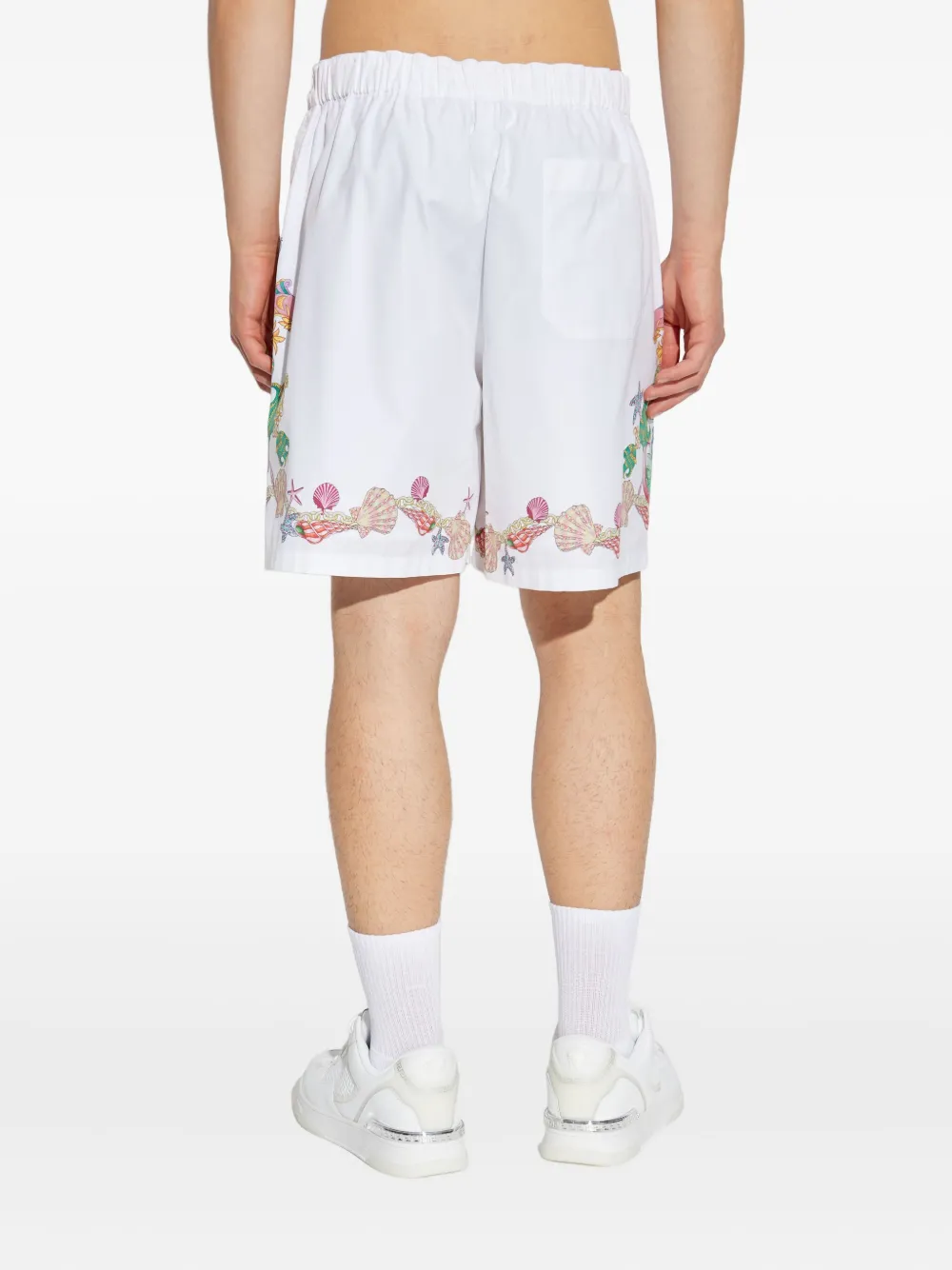 Versace Shorts met grafische print Wit