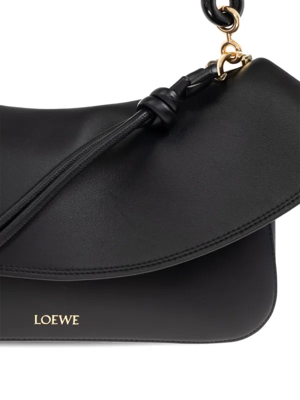 LOEWE chain-link Ruffled Shoulder Bag | Black | FARFETCH