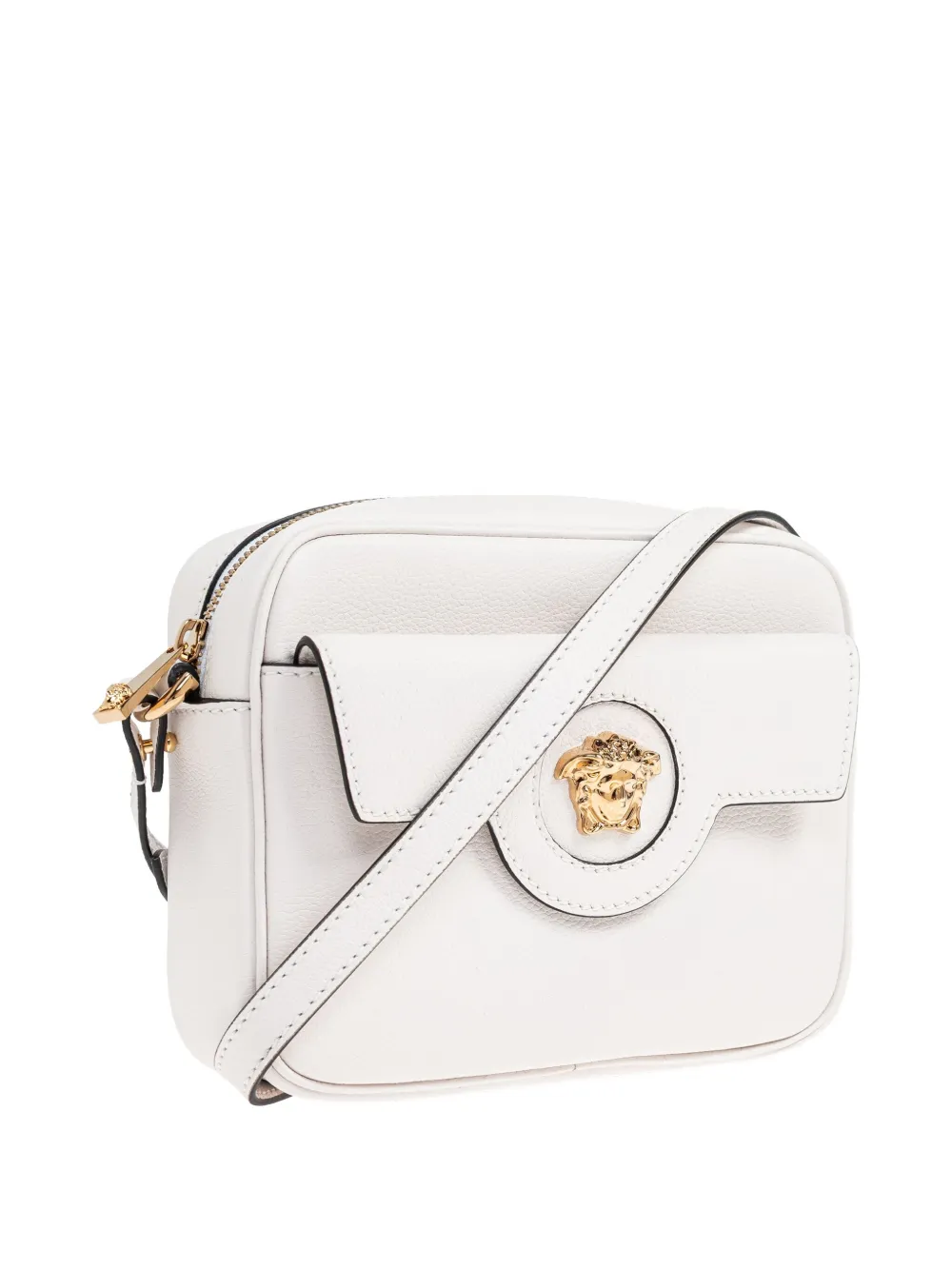 Versace La Medusa leren crossbodytas Wit