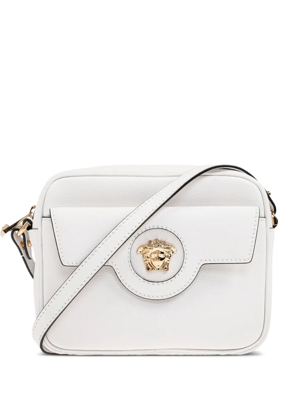 Versace La Medusa leren crossbodytas Wit