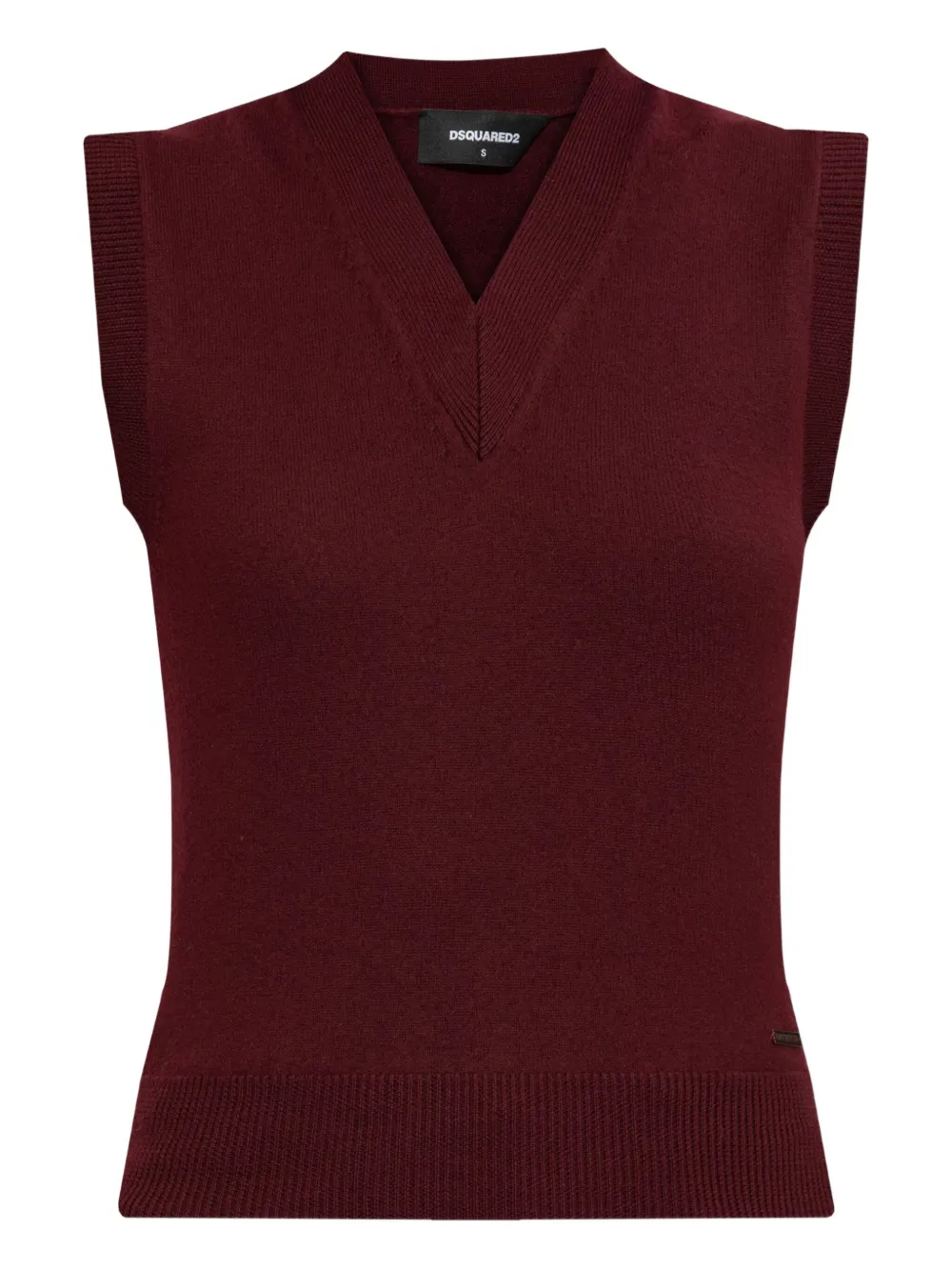 DSQUARED2 V-neck sleeveless wool top | Red | Image 1
