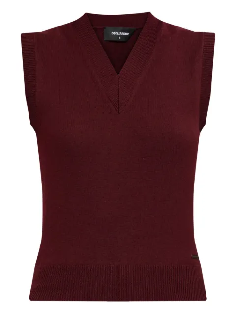 DSQUARED2 V-neck sleeveless wool top