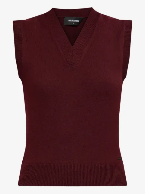 DSQUARED2 V-neck sleeveless wool top