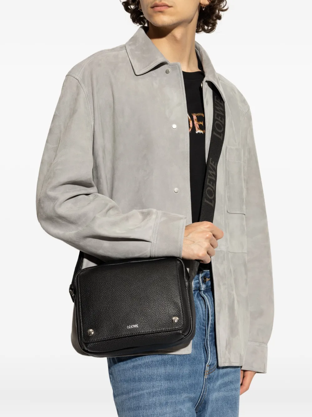 LOEWE medium Pebble leather shoulder bag Zwart