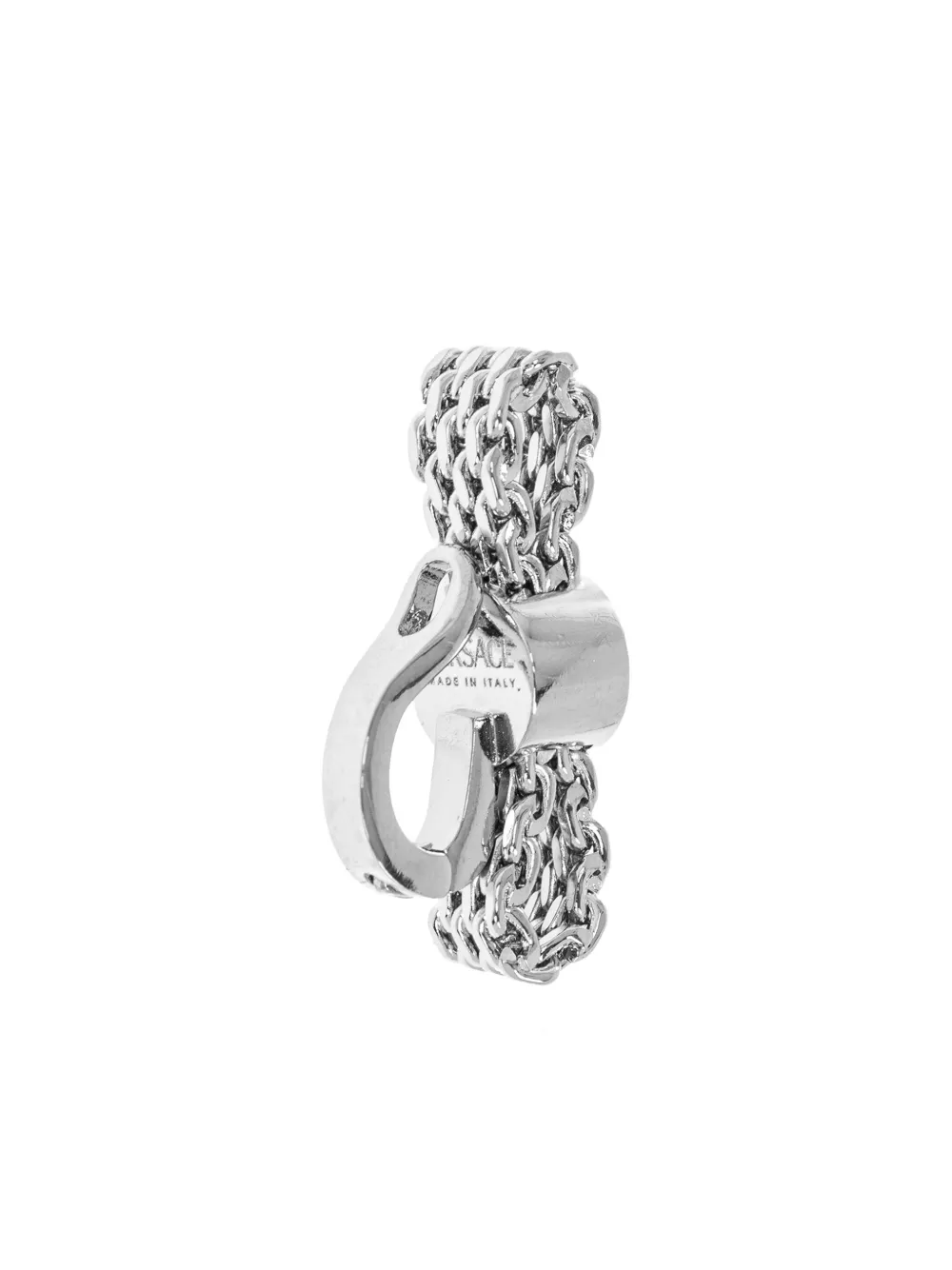 Versace Gianni Ribbon Clip Single Earring In Metallic