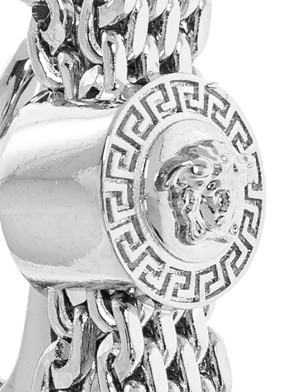 Versace Gianni Ribbon Clip Single Earring In Metallic