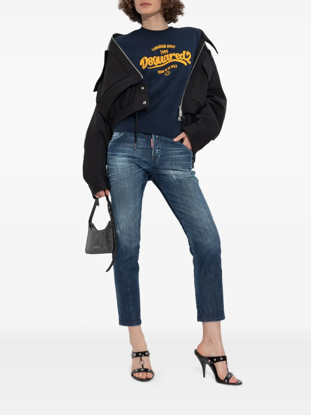 DSQUARED2 T-shirt met Canadian Bros-print Blauw