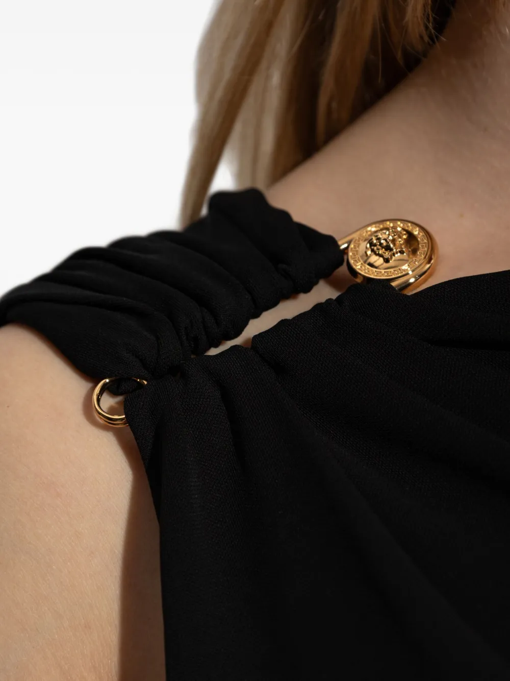 Versace Mini-jurk met ruches Zwart