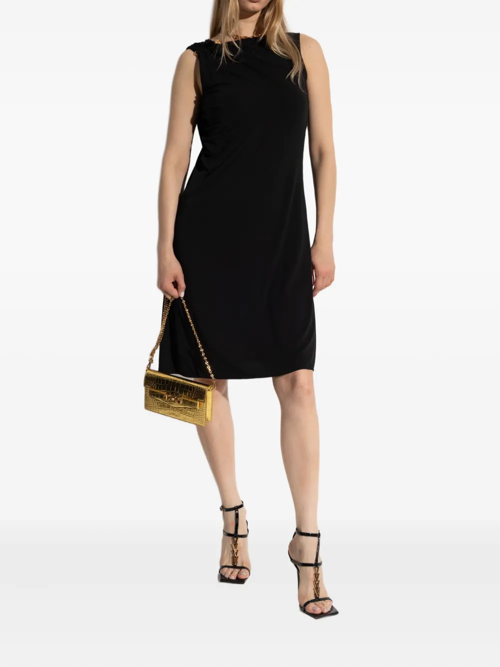 Versace Mini-jurk met ruches Zwart