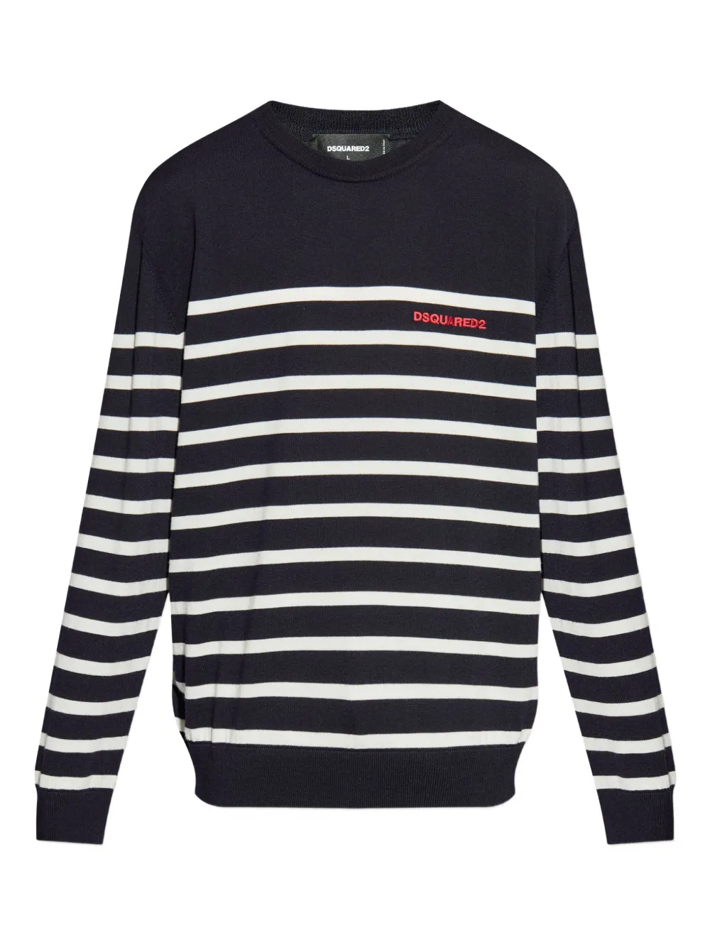 DSQUARED2 logo-detail striped sweater Blauw