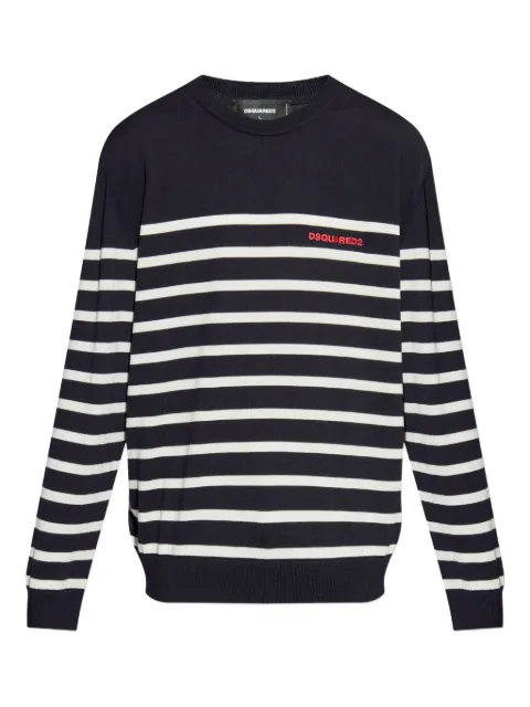 DSQUARED2 logo-detail striped sweater