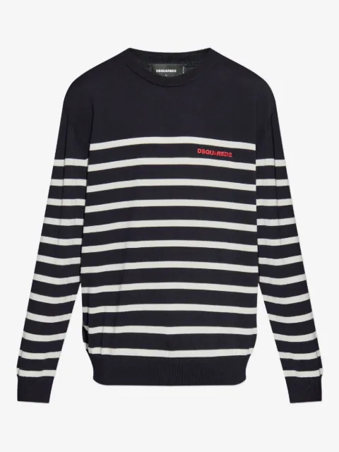 DSQUARED2 pull rayé à logo