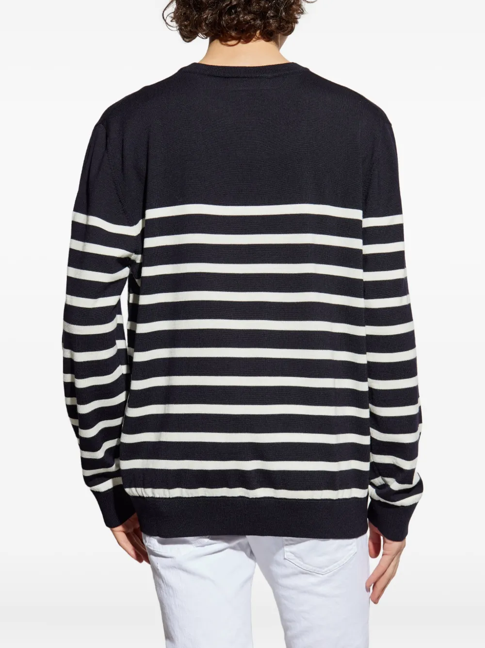 DSQUARED2 logo-detail striped sweater Blauw