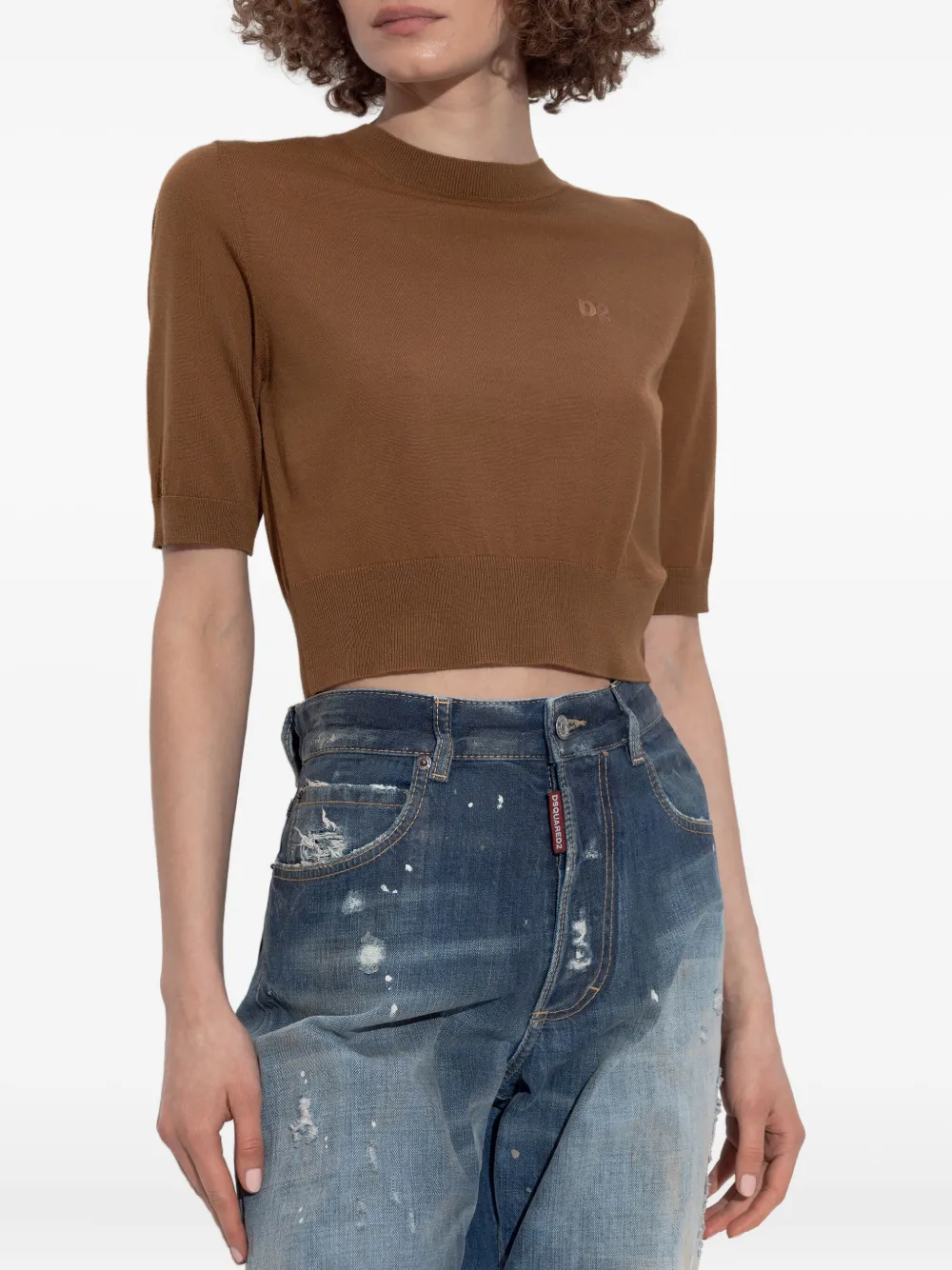 DSQUARED2 Gebreid T-shirt Bruin