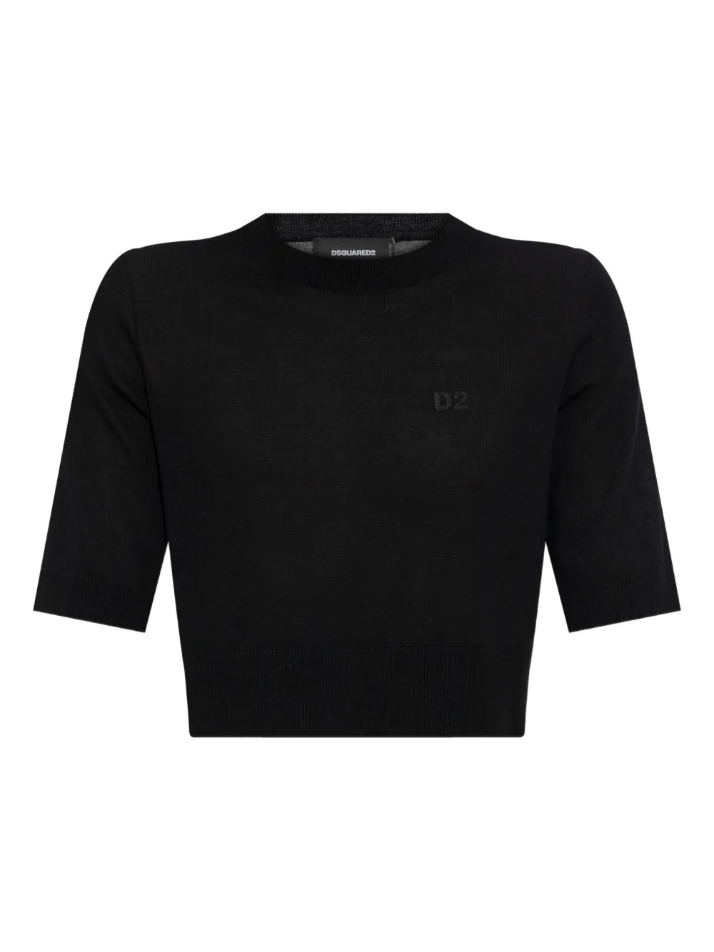 DSQUARED2 haut crop à logo brodé | noir | Image 1
