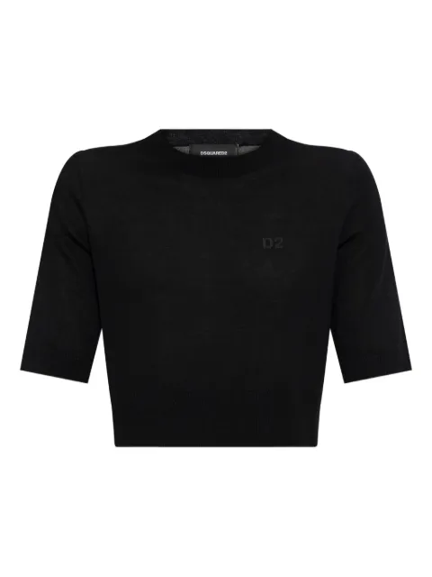 DSQUARED2 logo-embroidered short-sleeve knit top