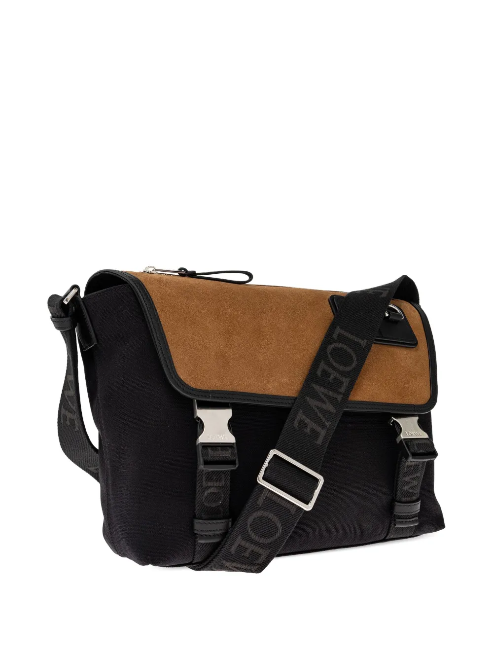LOEWE Medium Flex canvas messengertas Bruin