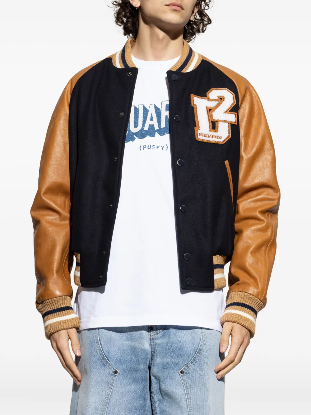 DSQUARED2 Bomberjack van wolblend Bruin