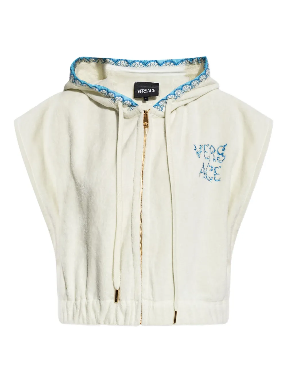 Versace Cropped top met capuchon Wit