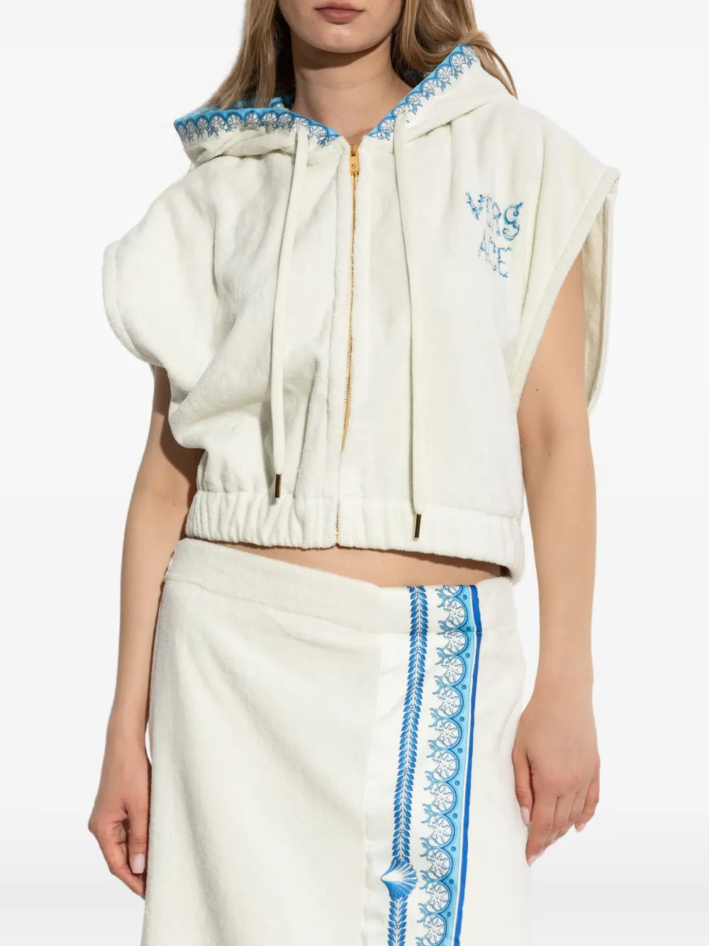 Versace Cropped top met capuchon Wit