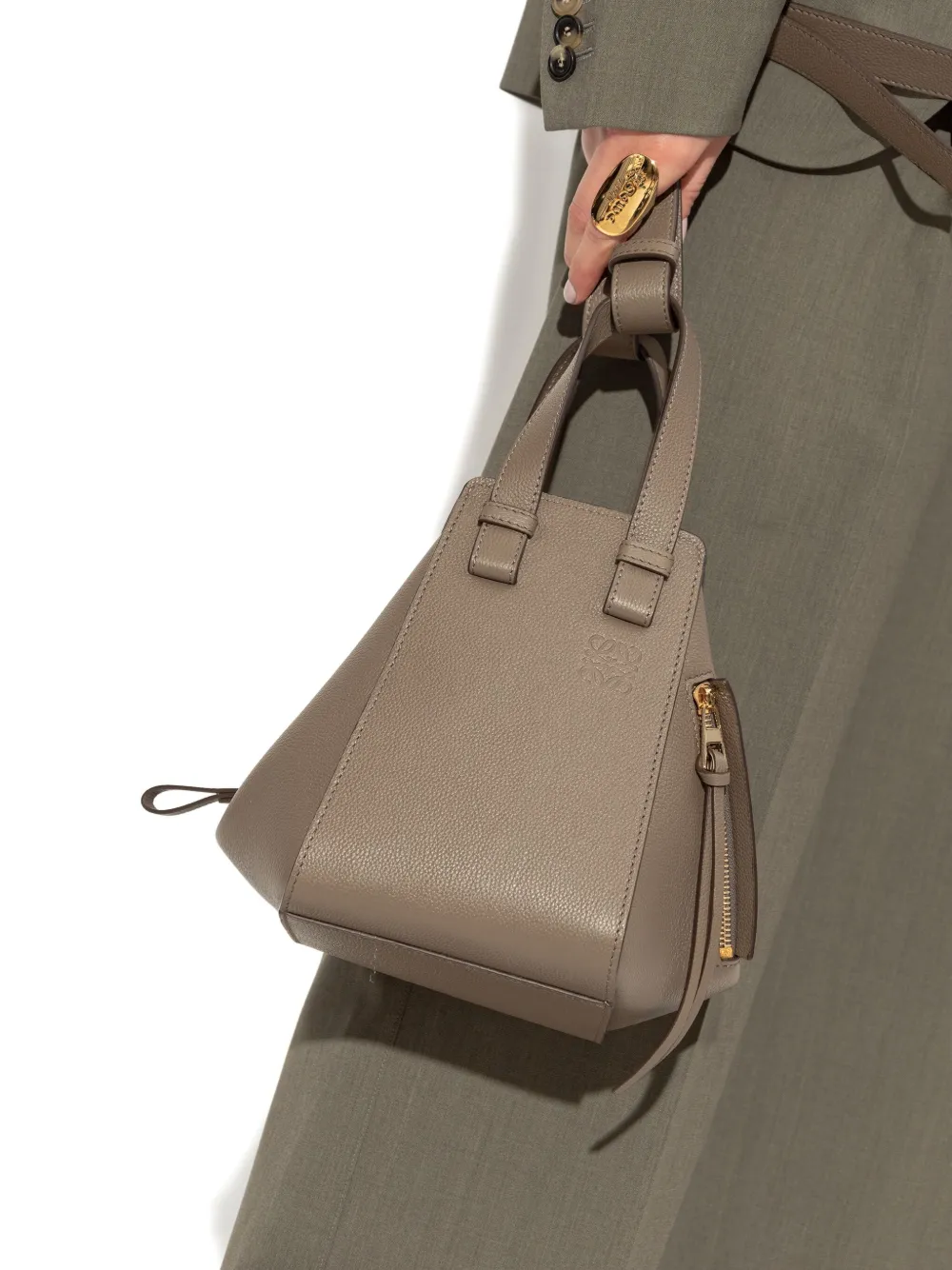 LOEWE Hammock leren shopper Beige