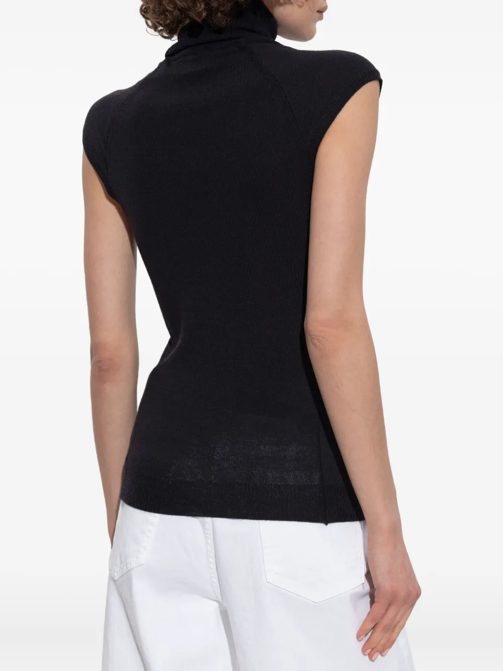 DSQUARED2 Top met col en kapmouwen Zwart