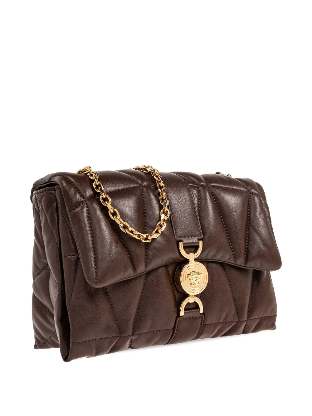 Versace Kleio gewatteerde mini-schoudertas Bruin
