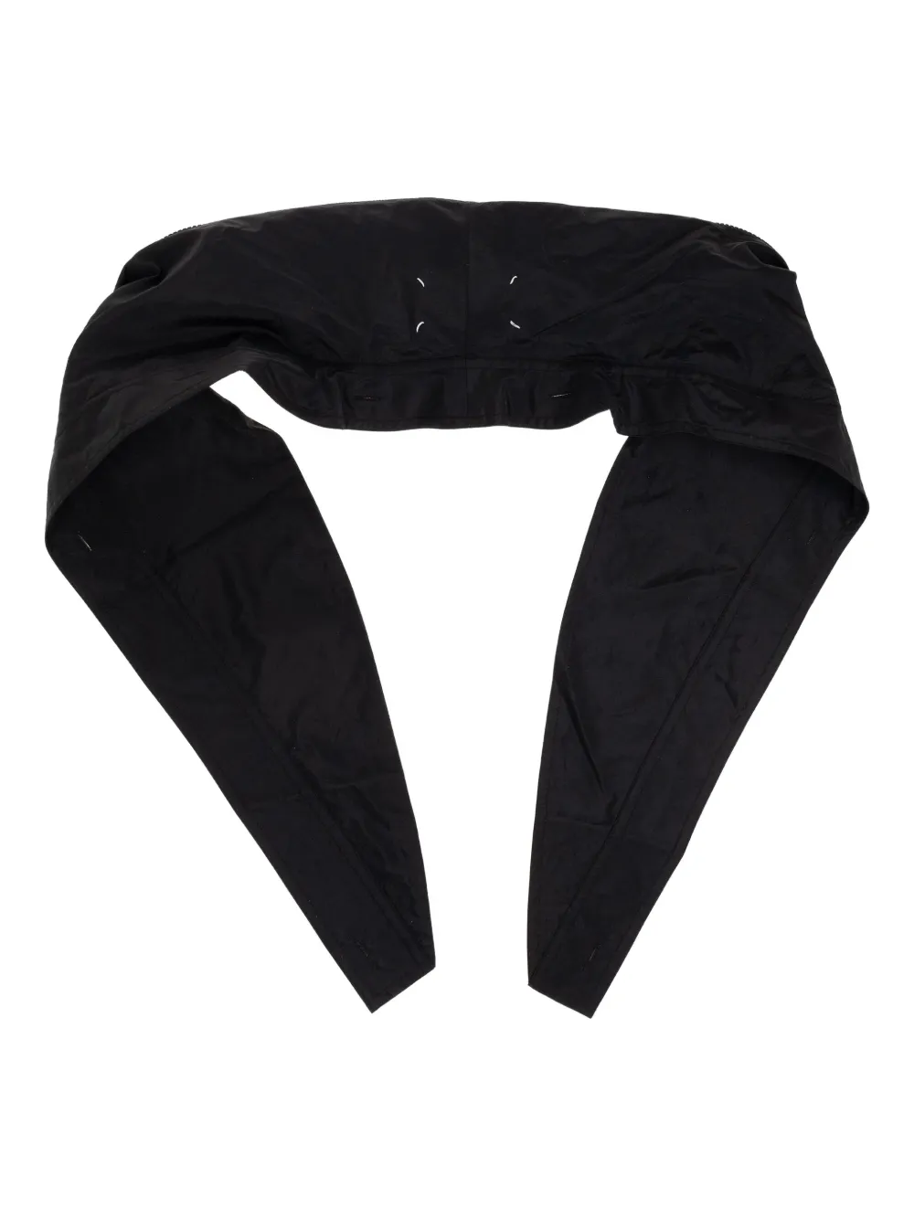 Maison Margiela Hooded Zip-up Scarf In Black