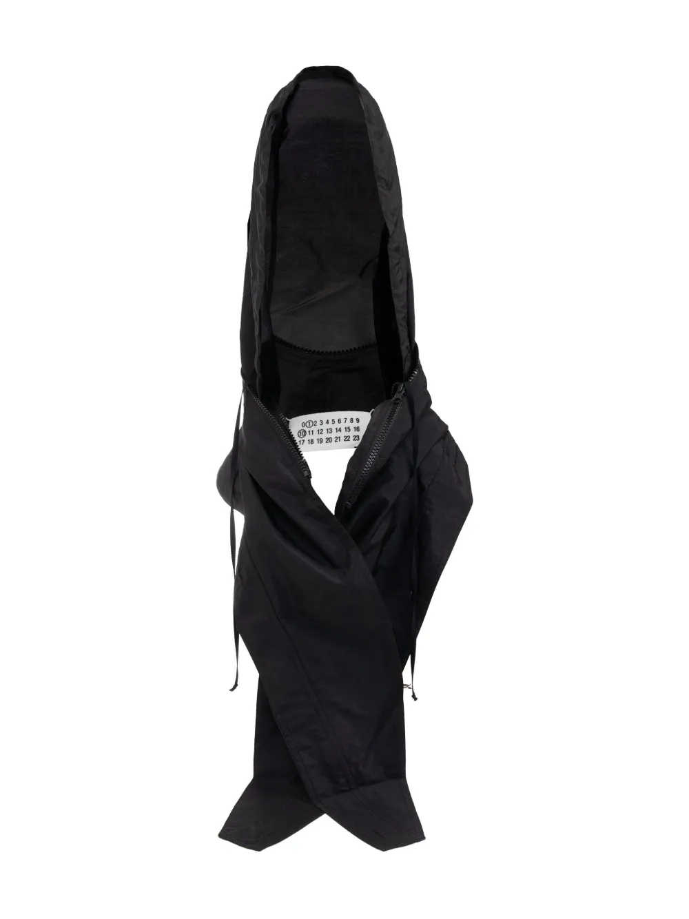 Maison Margiela hooded zip-up scarf Zwart