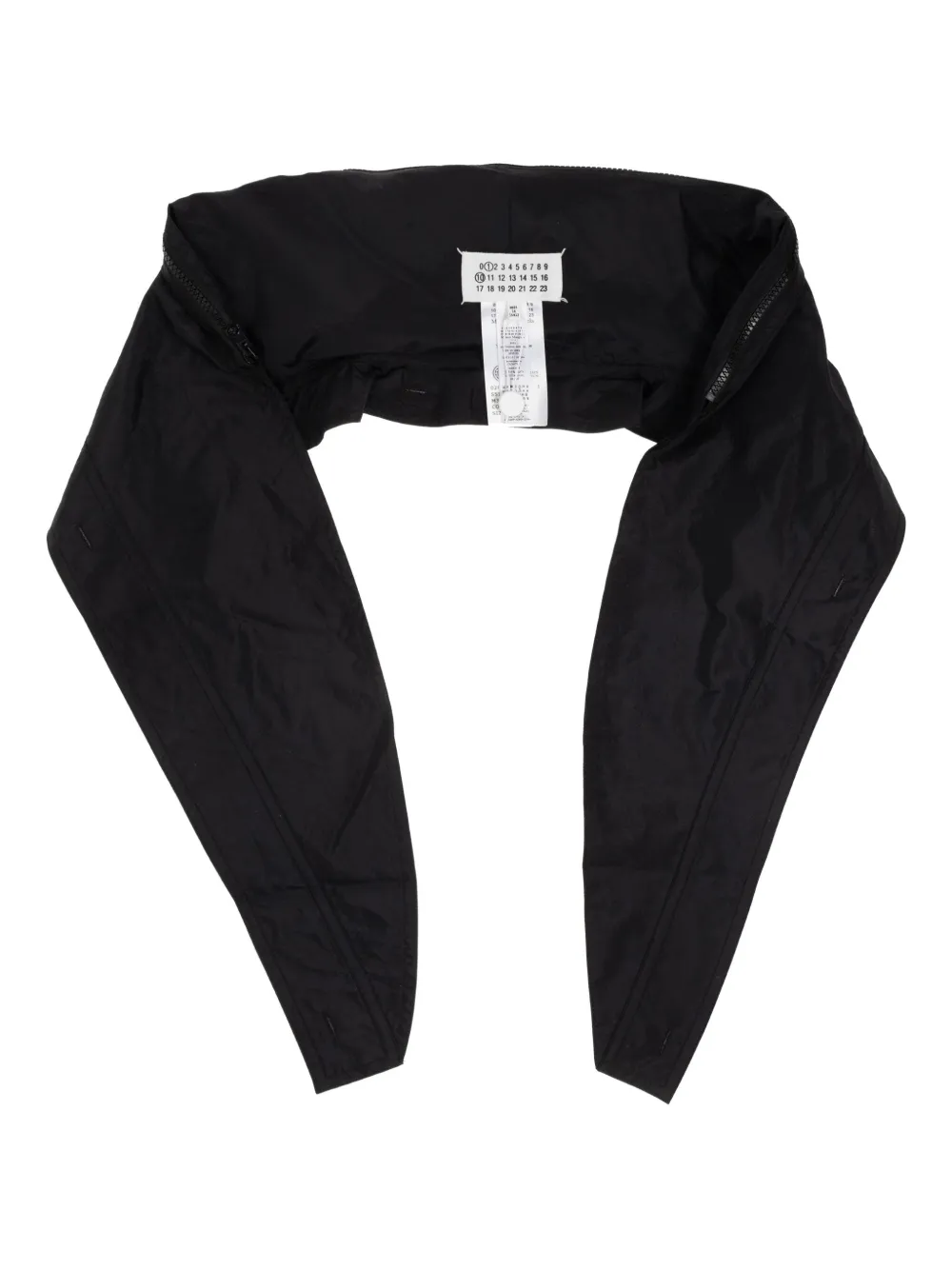 Maison Margiela Hooded Zip-up Scarf In Black