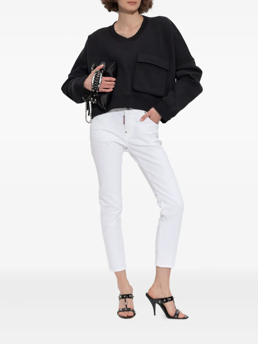 DSQUARED2 Sweater met klepzak Zwart