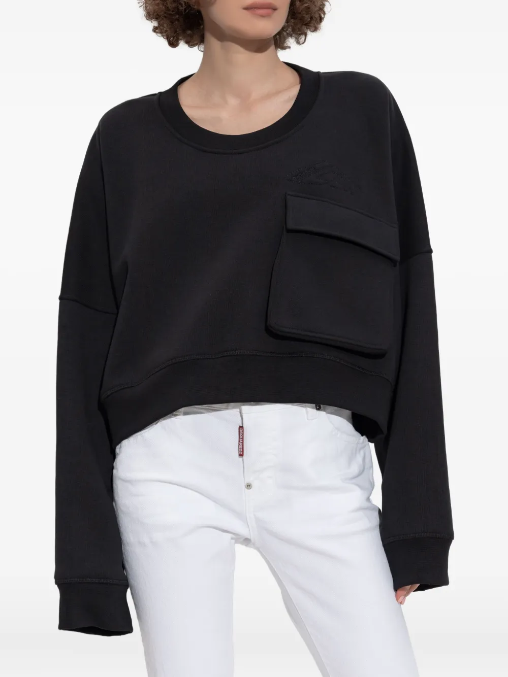DSQUARED2 Sweater met klepzak Zwart