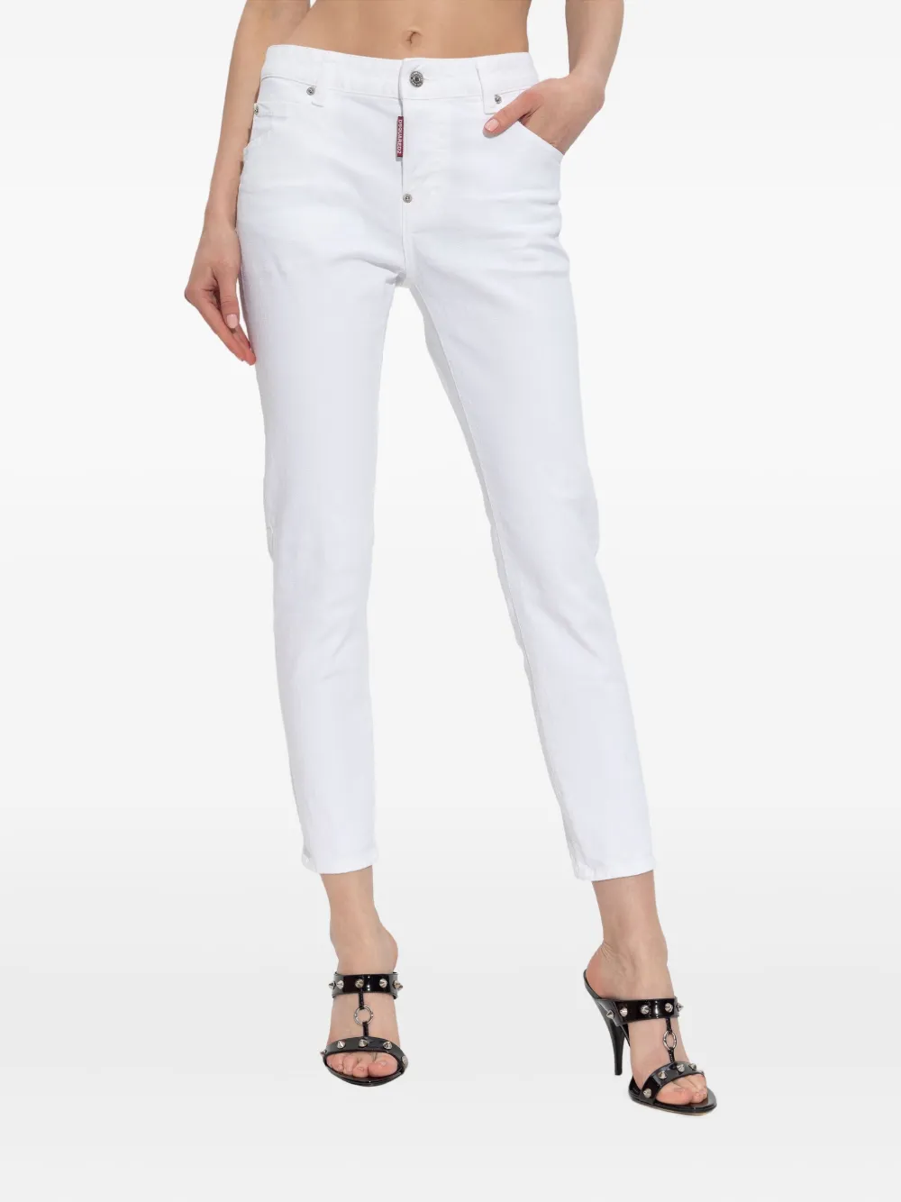 DSQUARED2 Jeans met logopatch 100 WHIITE