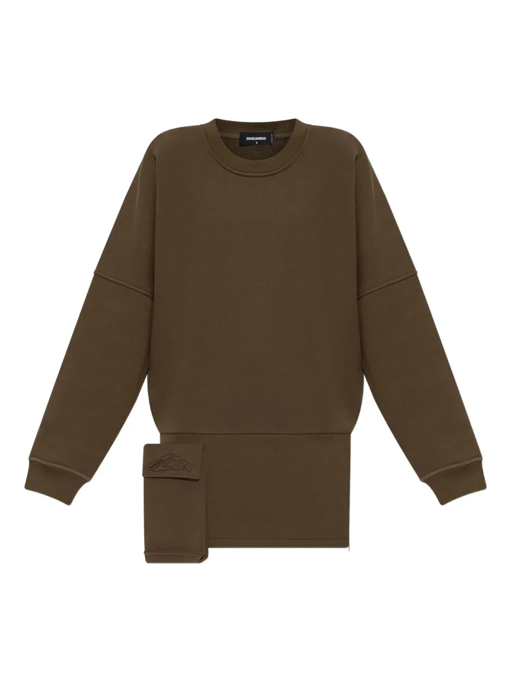 DSQUARED2 Truijurk met asymmetrische afwerking Groen
