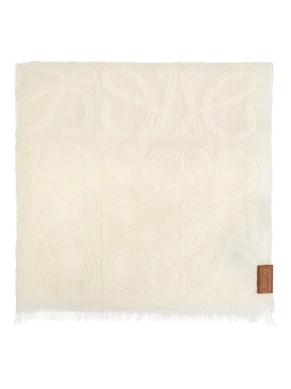 Anagram-embossed scarf