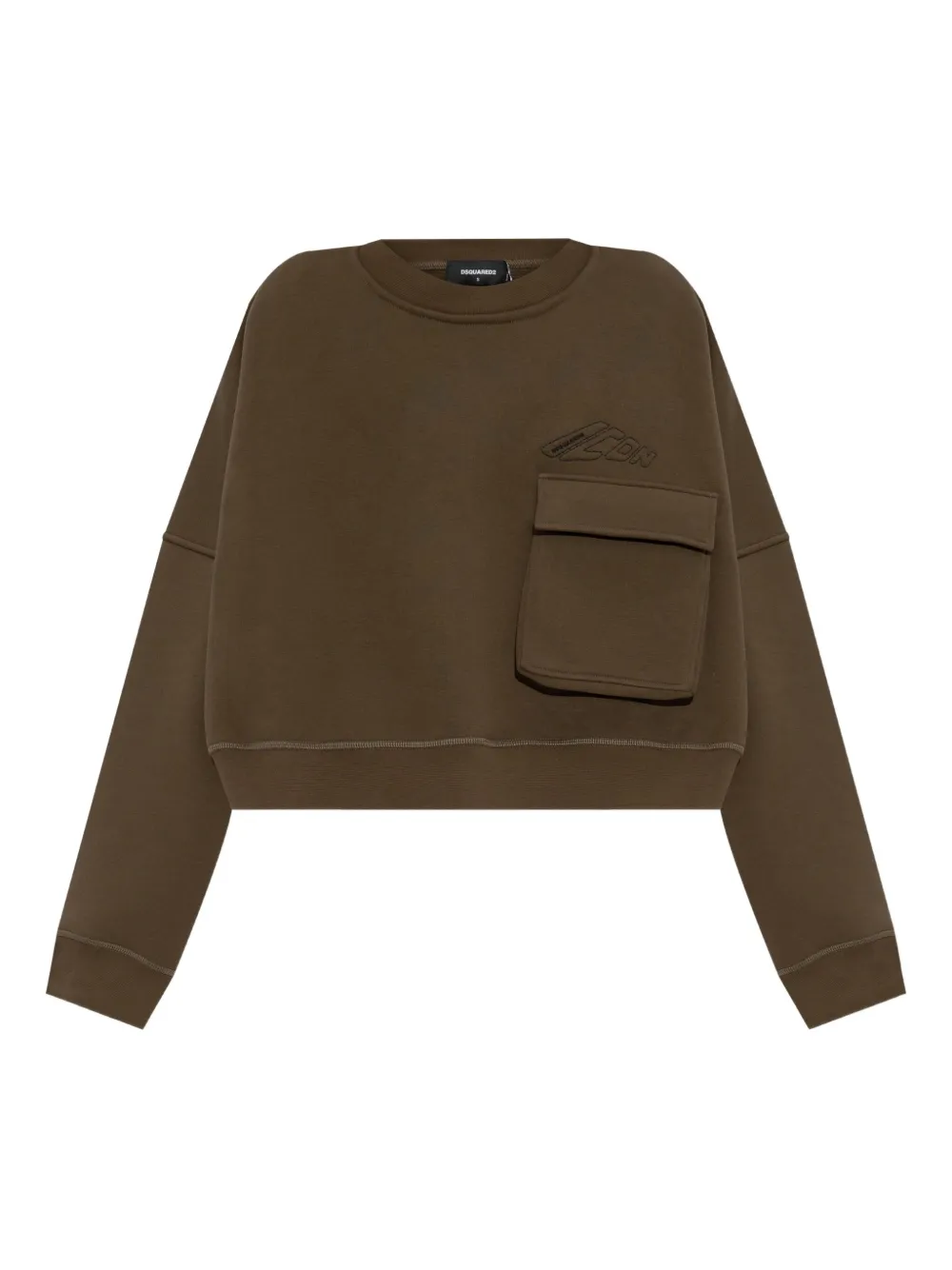 DSQUARED2 pocket-detail cropped sweatshirt Groen