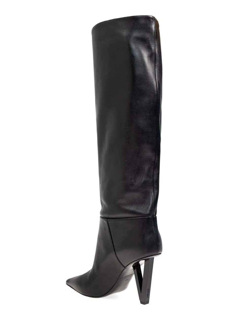 Versace Leren laarzen Zwart