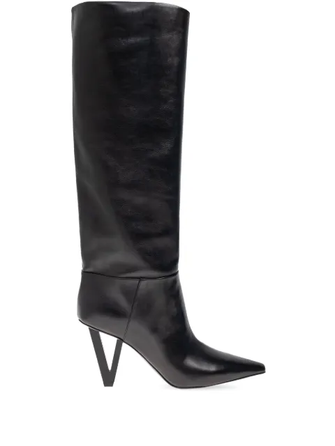 Versace leather knee-high boots