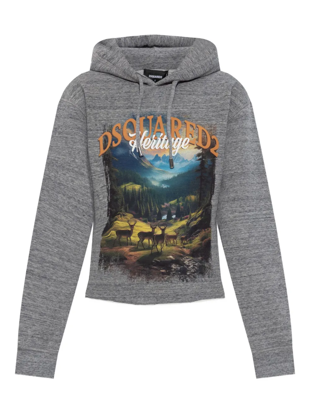 DSQUARED2 landscape-print hoodie Grijs