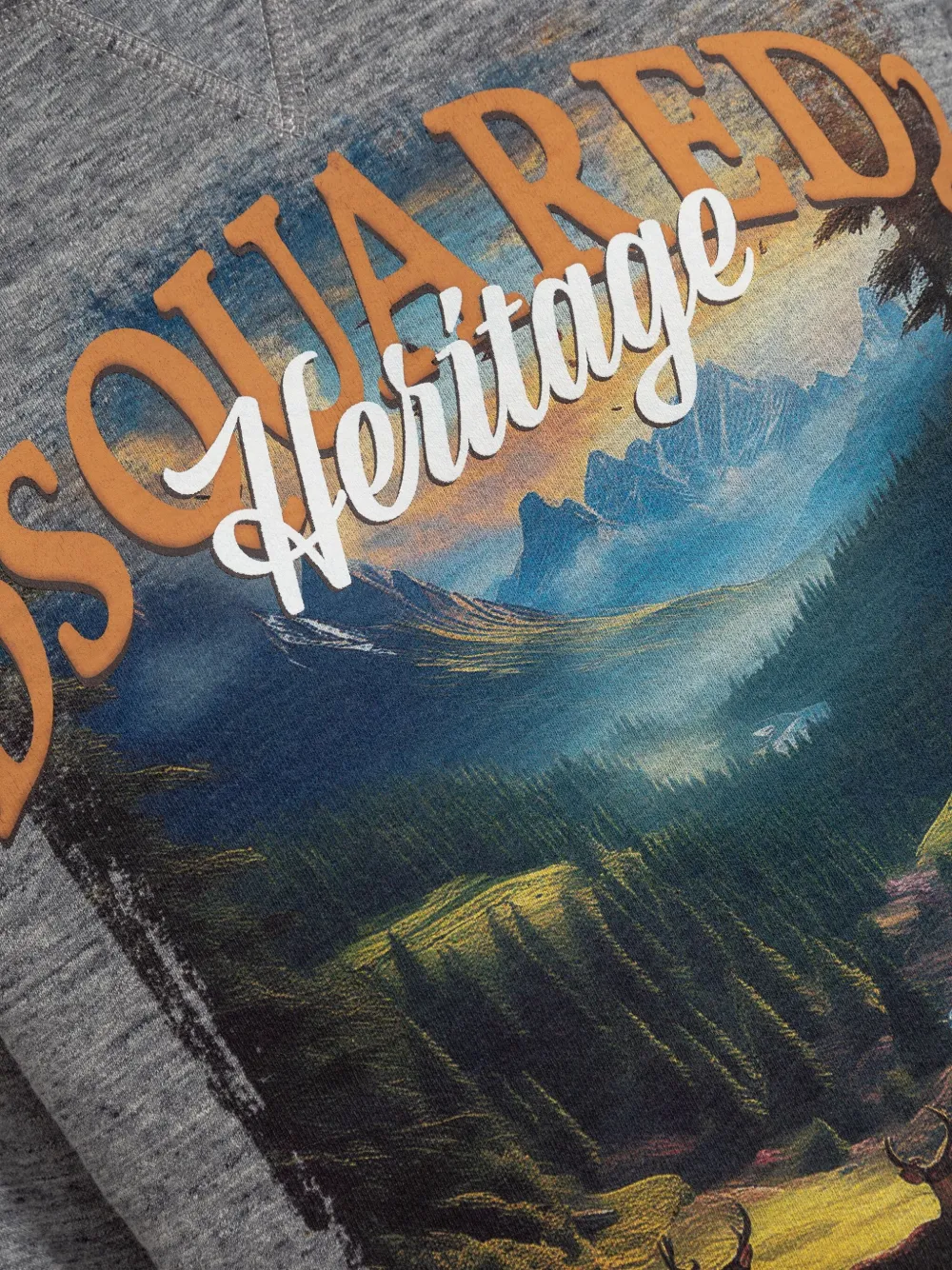 DSQUARED2 landscape-print hoodie Grijs