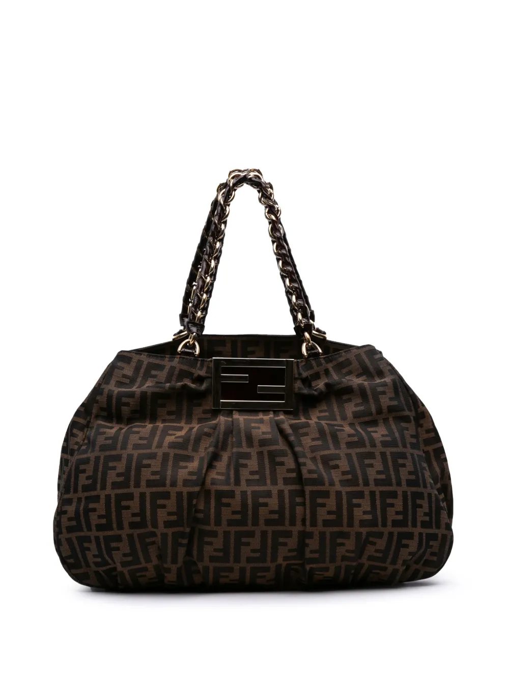 Fendi Pre-Owned 2000-2010 Large Zucca Canvas Mia tote bag - ブラウン Fendi Pre-Owned 2000-2010 Large Zucca Canvas Mia tote bag - ブラウン