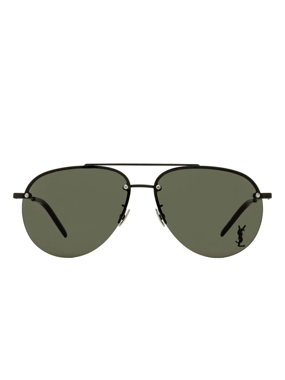 Saint Laurent Eyewear 11 F M Classic rimless pilot-frame sunglasses Zwart